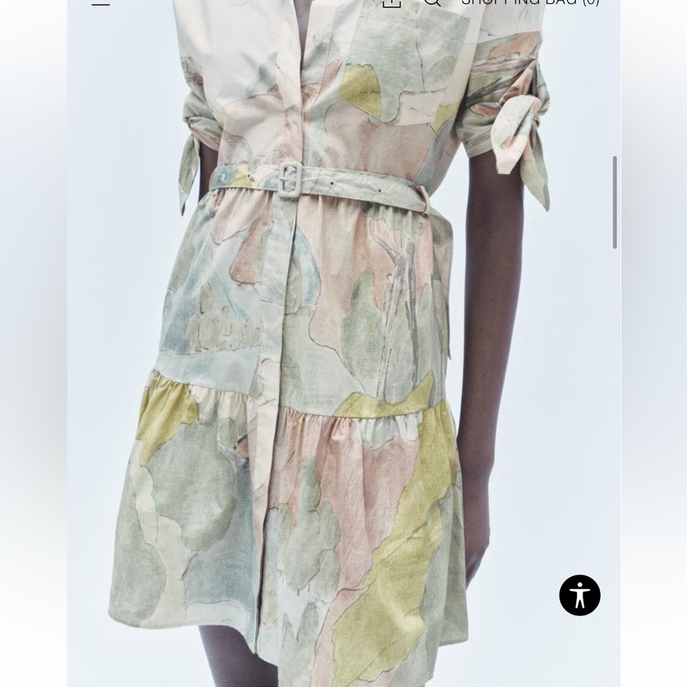 Zara Cream and Pastel Multicolor Shirt Dress - Picture 14 of 14